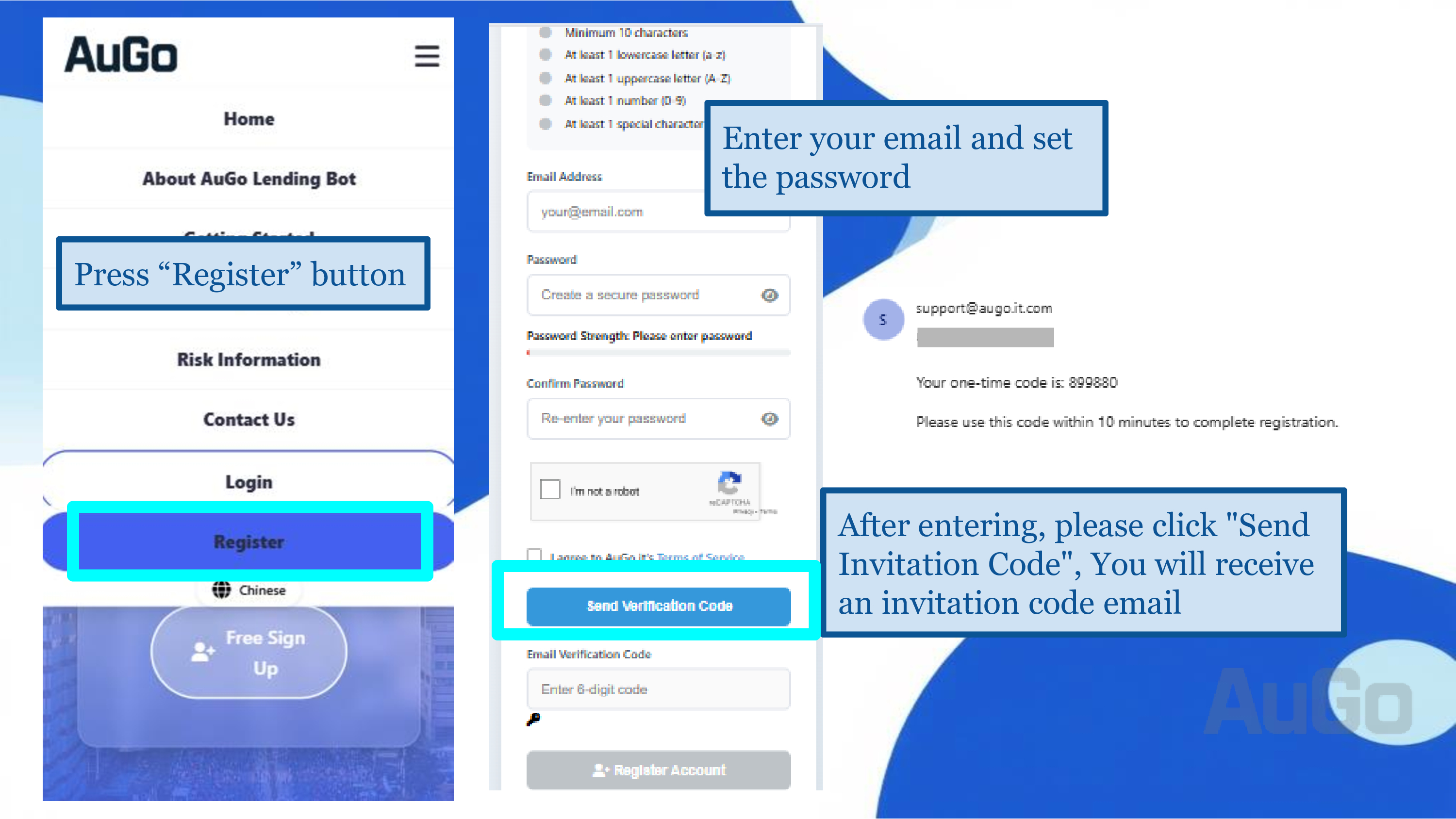 AuGo Account Registration Illustration 1
