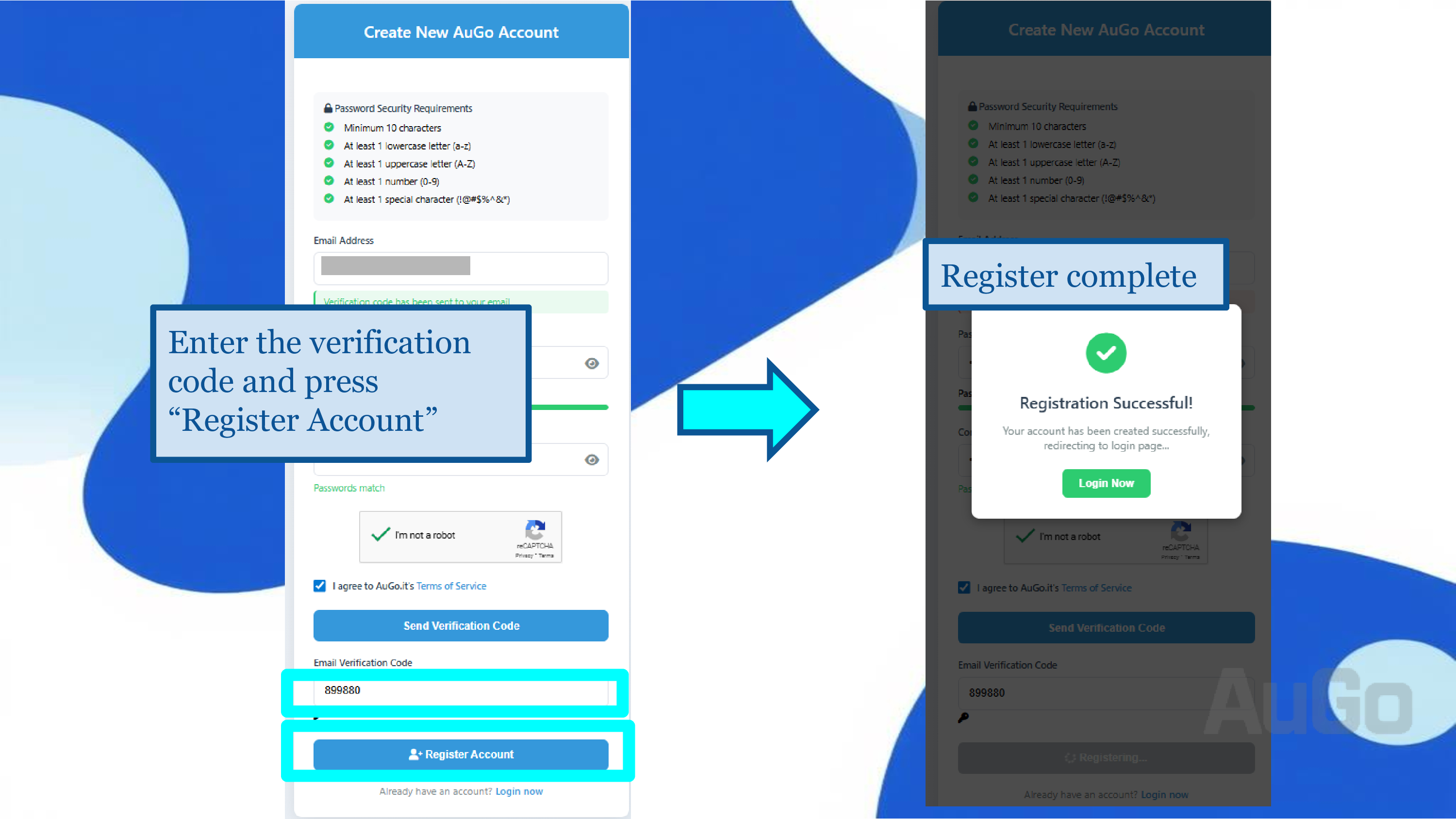 AuGo Account Registration Illustration 2